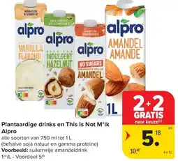 Carrefour Plantaardige drinks en This Is Not M*lk Alpro aanbieding