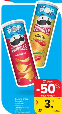 Carrefour Gamma chips Pringles aanbieding
