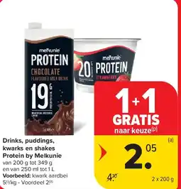 Carrefour Drinks, puddings, kwarks en shakes Protein by Melkunie aanbieding