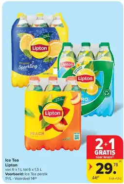 Carrefour Ice Tea Lipton aanbieding