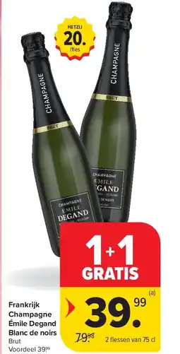 Carrefour Frankrijk Champagne Émile Degand Blanc de noirs aanbieding