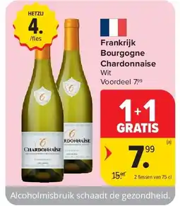 Carrefour Frankrijk Bourgogne Chardonnaise aanbieding