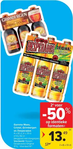 Carrefour Gamma Maes, Cristal, Grimbergen en Desperados aanbieding