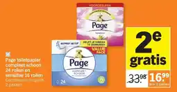 Albert Heijn Page toiletpapier compleet schoon 24 rollen en sensitive 16 rollen aanbieding