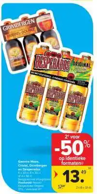 Carrefour Market Gamma Maes, Cristal, Grimbergen en Desperados aanbieding