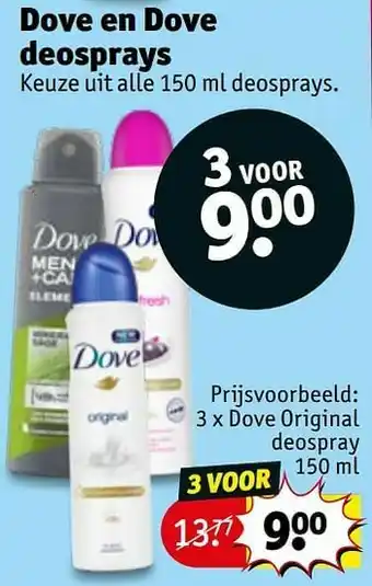 Kruidvat Dove original deospray aanbieding