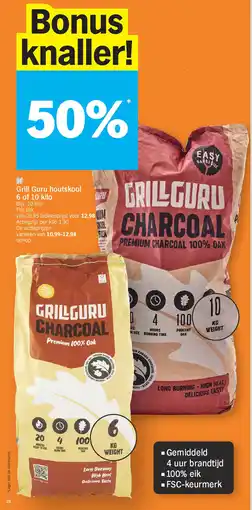 Albert Heijn Grill Guru houtskool 6 of 10 kilo aanbieding