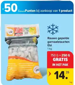 Carrefour Rauwe gepelde garnaalstaarten Ebi aanbieding
