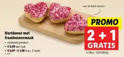 Lidl Hartdonut met frambozensmaak ontdooid product • € 0,99 per stuk aanbieding