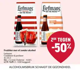 Delhaize Fruitbier met of zonder alcohol aanbieding