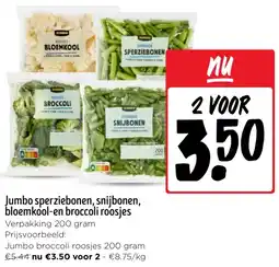 Jumbo Jumbo sperziebonen, snijbonen, bloemkool-en broccoli roosjes aanbieding