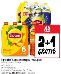 Jumbo Lipton Ice Tea peach en regular multipack aanbieding