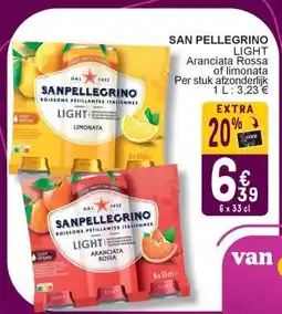 Cora SAN PELLEGRINO LIGHT Aranciata Rossa of limonata aanbieding