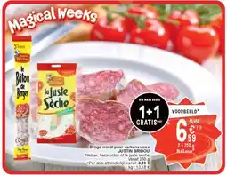 Cora JUSTIN BRIDOU Droge worst puur varkensvlees aanbieding