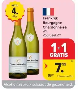 Carrefour Market Frankrijk Bourgogne Chardonnay aanbieding