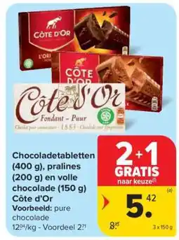 Carrefour Market Côte d'Or Chocoladetabletten aanbieding