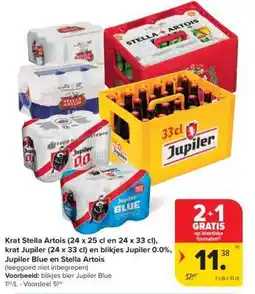 Carrefour Krat Stella Artois en Jupiler aanbieding