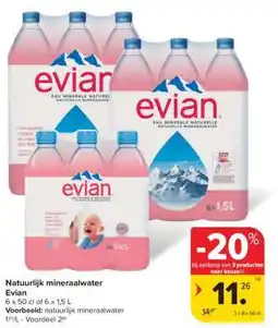 Carrefour Natuurlijk mineraalwater Evian aanbieding