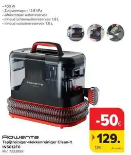 Carrefour Rowenta Tapijtreiniger-vlekkenreiniger Clean-It IN5012FO aanbieding