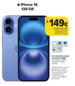Carrefour iPhone 16 128 GB aanbieding