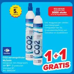 Carrefour CO2-vervangcilinder MySoda aanbieding