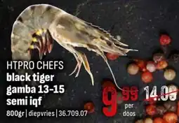 Horeca totaal Htpro chefs black tiger gamba 13-15 semi iqf aanbieding