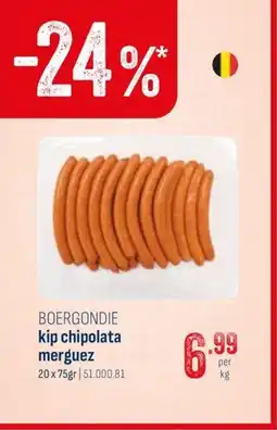 Horeca totaal Boergondie kip chipolata merguez aanbieding