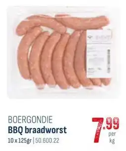 Horeca totaal Boergondie BBQ braadworst aanbieding