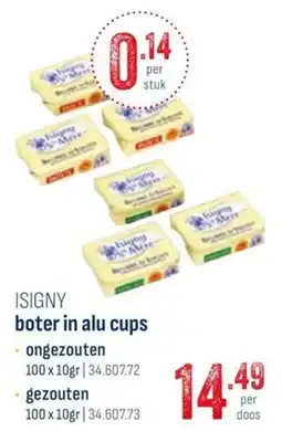 Horeca totaal Isigny boter in alu cups aanbieding