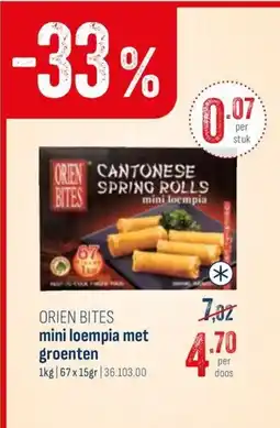 Horeca totaal Orien bites mini loempia met groenten aanbieding