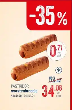 Horeca totaal Pastridor worstenbroodje aanbieding