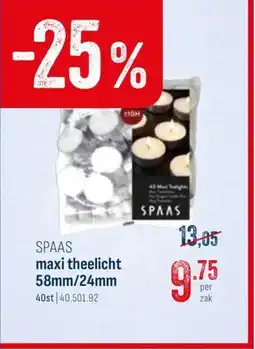 Horeca totaal Spaas maxi theelicht aanbieding