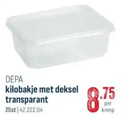 Horeca totaal Depa kilobakje met deksel transparant aanbieding