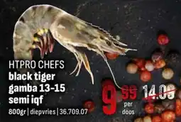 Horeca totaal Htpro chefs black tiger gamba 13-15 semi iqf aanbieding
