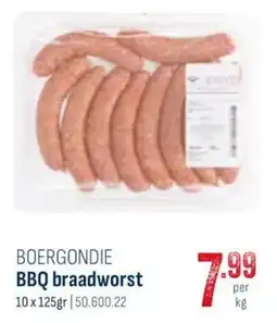 Horeca totaal Boergondie bbq braadworst aanbieding
