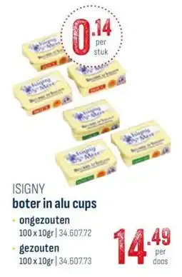 Horeca totaal Isigny boter in alu cups aanbieding