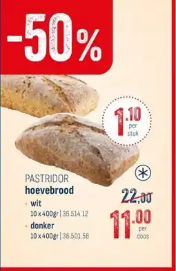 Horeca totaal PASTRIDOR hoevebrood aanbieding