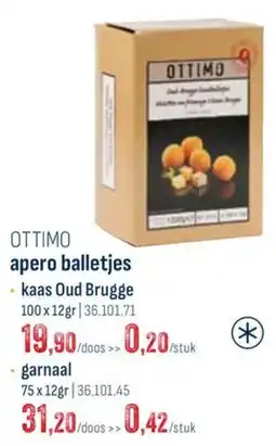 Horeca totaal Ottimo apero balletjes kaas oud brugge aanbieding