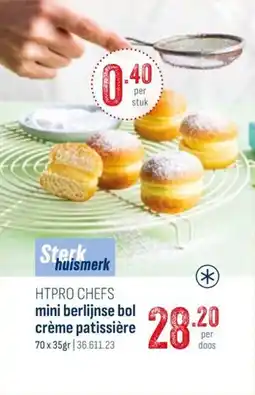Horeca totaal Htpro chefs mini berlijnse bol crème patissière aanbieding