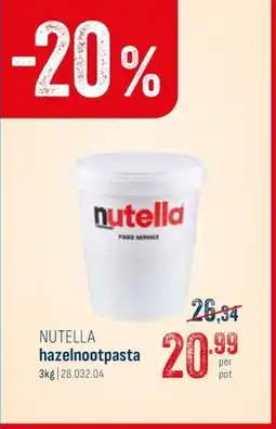 Horeca totaal Nutella hazelnootpasta aanbieding