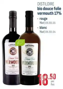 Horeca totaal Distiloire bio douce folie vermouth 17% aanbieding