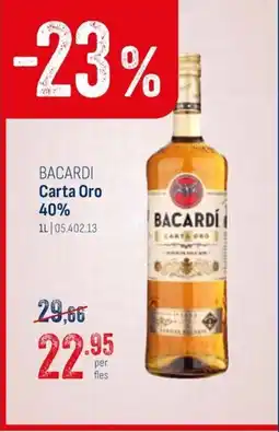 Horeca totaal Bacardi carta oro 40% aanbieding