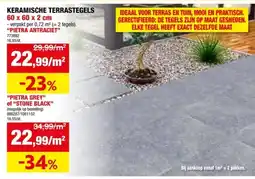 Hubo KERAMISCHE TERRASTEGELS 60 x 60 x 2 cm aanbieding