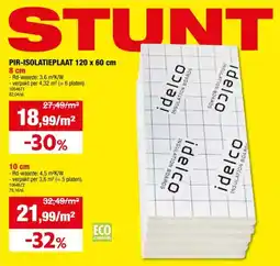 Hubo PIR-ISOLATIEPLAAT 120 x 60 cm 8 cm aanbieding