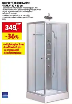 Hubo COMPLETE DOUCHECABINE TERRA 80 x 80 cm aanbieding