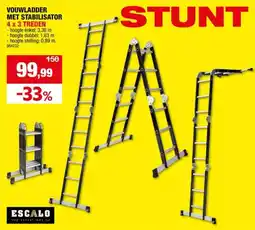 Hubo Vouwladder met stabilisator aanbieding