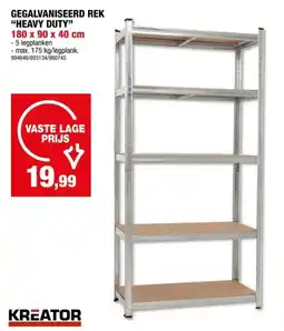 Hubo Kreator KRT674001 opbergrek 180x90x40 cm metaal/hout aanbieding