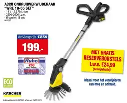 Hubo Karcher WRE 18-55 accu onkruidverwijderaar 18V Li-Ion + lader aanbieding