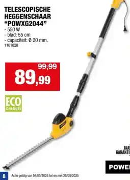 Hubo Powerplus POWXG2044 elektrische heggenschaar telescopisch 550W 55cm aanbieding