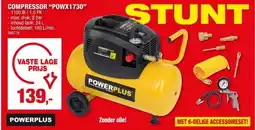 Hubo Powerplus POWX1730 compressor 1100W 24l olievrij aanbieding